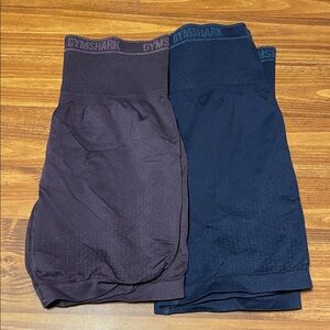 Set of Navy and Plum Gymshark Biker Shorts